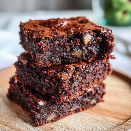 Brownie noix fondant et moelleux, texture riche au chocolat noir avec morceaux de noix, dessert maison gourmand