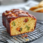 Cake courgette chorizo maison, moelleux à l’intérieur avec morceaux de courgette et chorizo visibles
