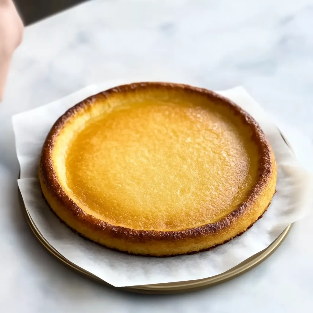 Tarte au citron sur pâte sucrée, parfaitement dorée et lisse, posée sur une feuille de papier