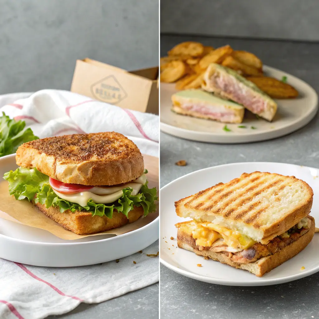 Comparaison croque McDo maison et version fast food sur assiette
