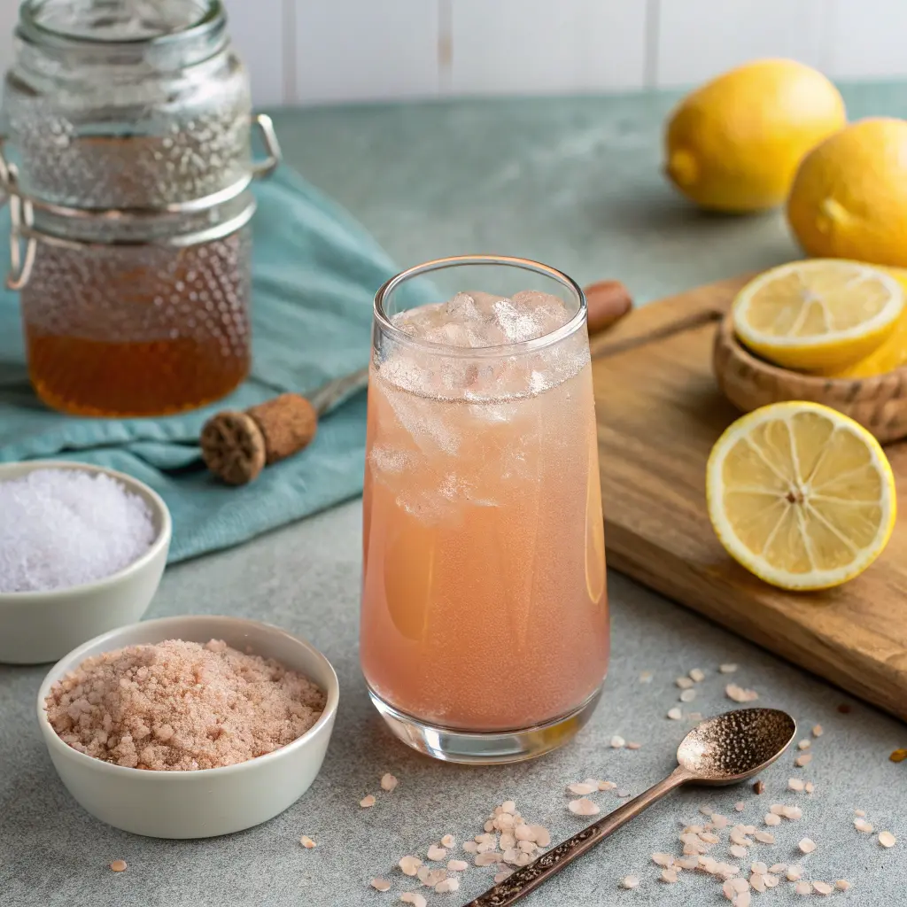 Recette sel rose pour maigrir avec eau tiède et citron