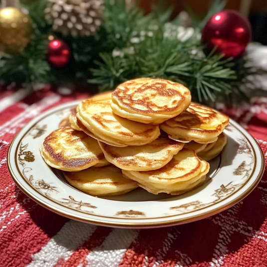 Blinis maison dorés et moelleux, empilés dans une assiette, parfaits pour un apéritif