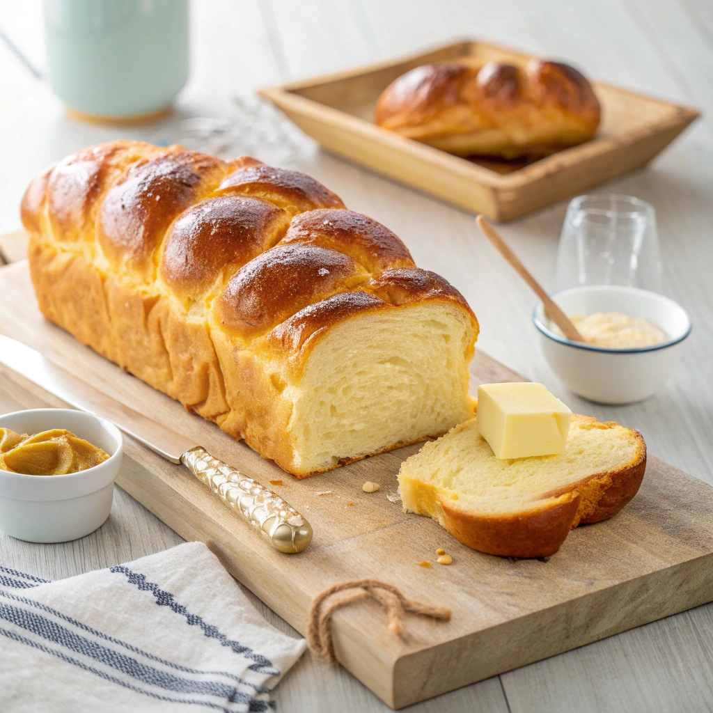 Brioche de boulanger maison dorée avec mie filante