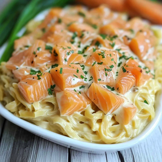 Pâtes au saumon fumé crémeuses