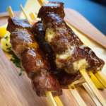 brochettes boeuf fromage grillées fromage fondant yakitori