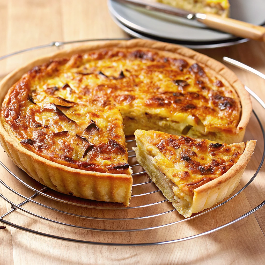 Quiche aux poireaux maison dorée au four avec une pâte croustillante et une garniture crémeuse