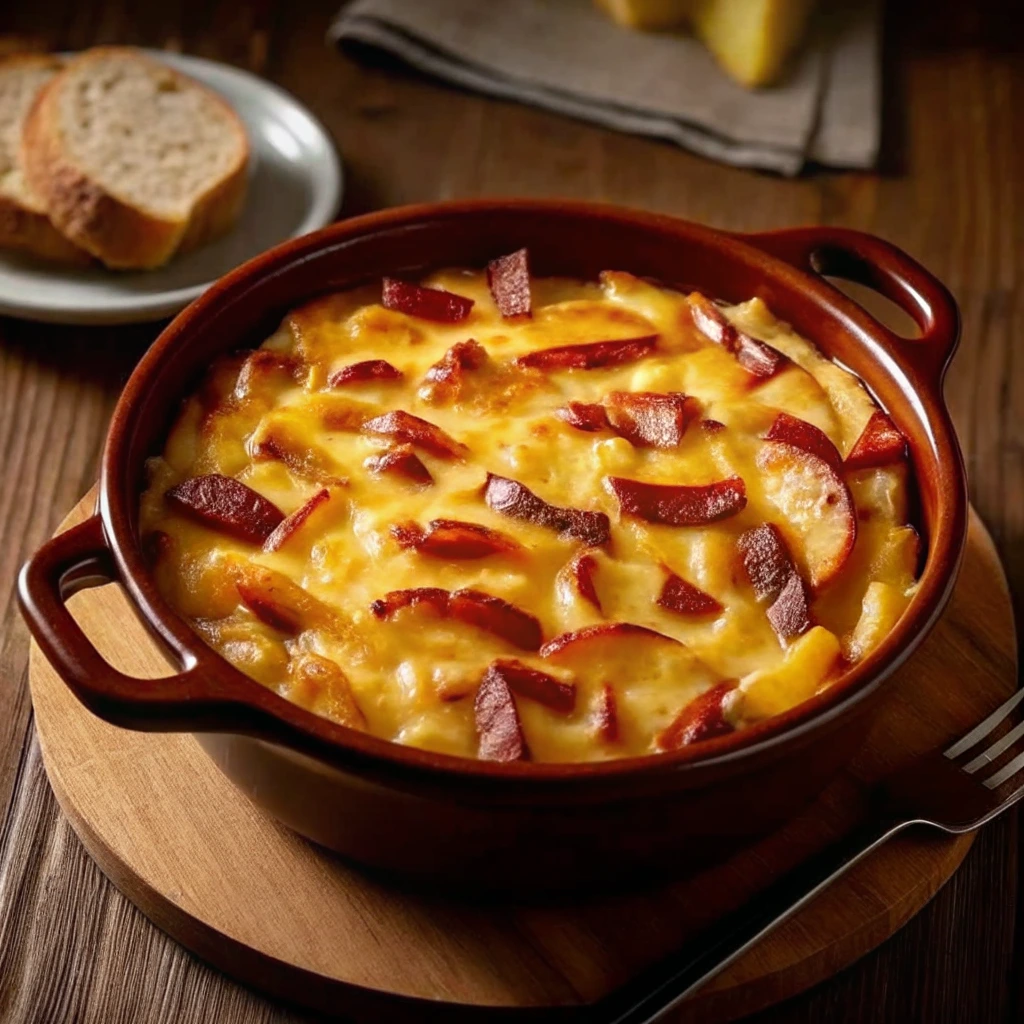 Tartiflette au four avec reblochon fondu et pommes de terre