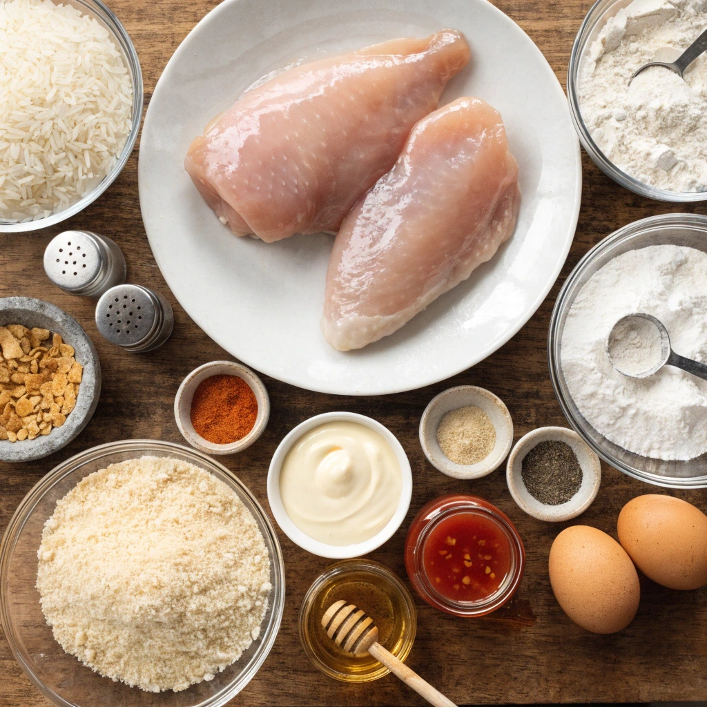 Ingrédients recette tasty crousty maison poulet croustillant panko riz sauce