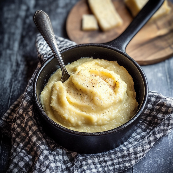 Purée de panais onctueuse et crémeuse servie dans un bol avec beurre et texture lisse