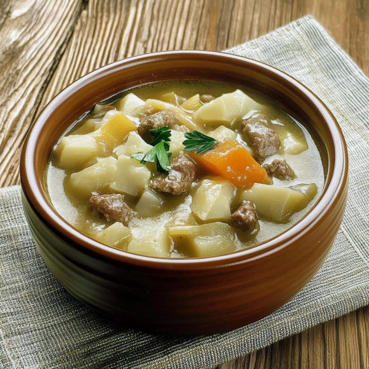 garbure béarnaise avec pommes de terre carottes légumes et viande dans un bouillon riche