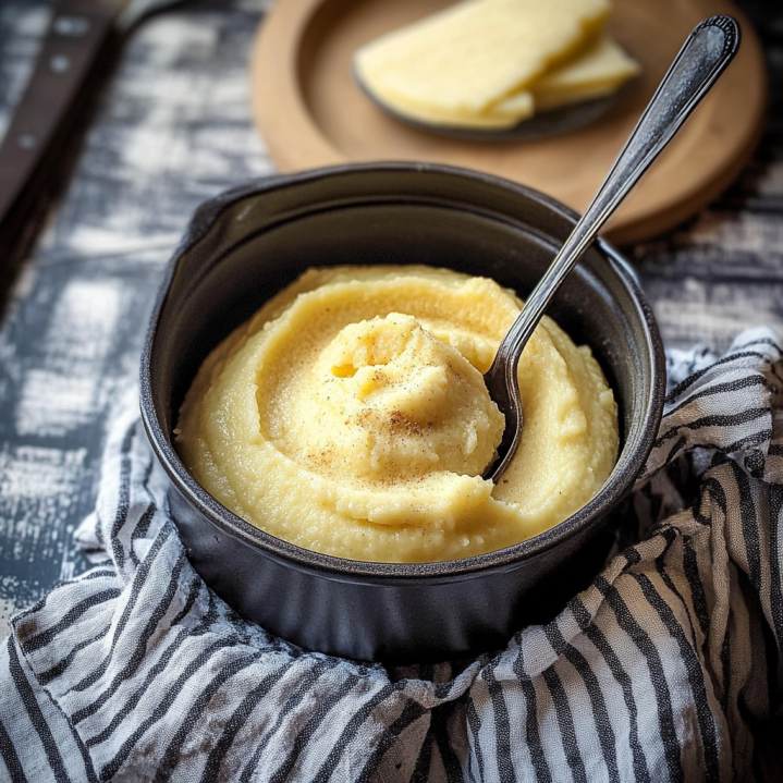 Purée de panais onctueuse et crémeuse servie dans un bol avec beurre