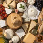 Plateau de fromages italiens authentiques avec Parmigiano Reggiano, Mozzarella di Bufala, Burrata, Gorgonzola, Pecorino Romano et Grana Padano