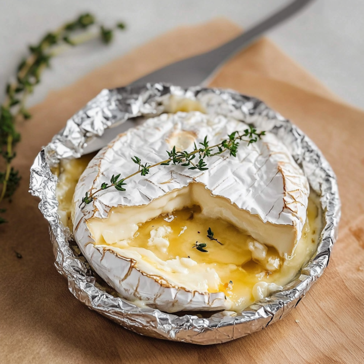 camembert au four ultra fondant parfumé au miel et au thym